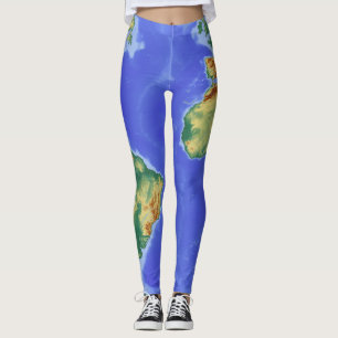 Cool trendy map of the world pattern leggings