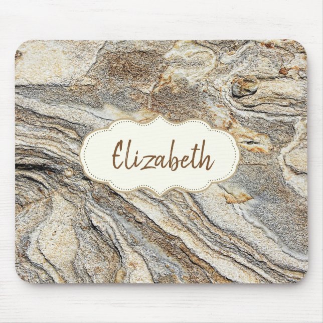 Cool Trendy, Marble, Frame -Personalised Mouse Pad (Front)