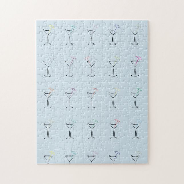 Cool Trendy Martini Glasses Jigsaw Puzzle (Vertical)