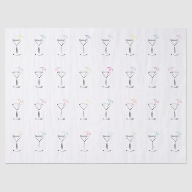 Cool Trendy Martini Glasses Tissue Paper (Front)