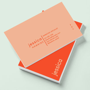 Cool Trendy Modern Burnt Orange & Peach Business Card