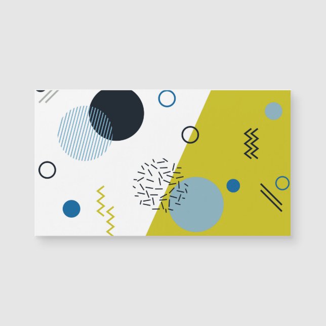 Cool, trendy, modern, Memphis green blue geometric (Front)