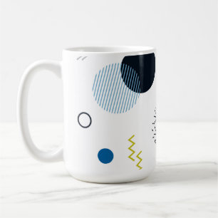 Cool, trendy, modern, Memphis green blue geometric Coffee Mug