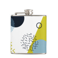 Cool, trendy, modern, Memphis green blue geometric
