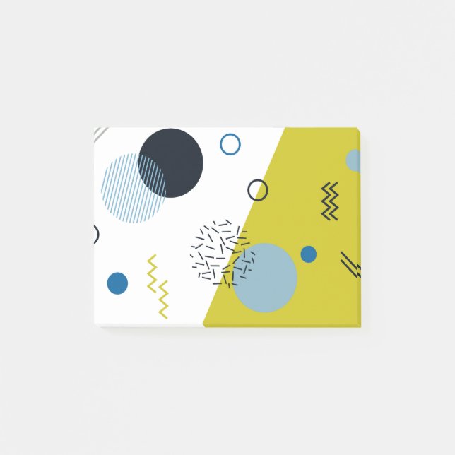 Cool, trendy, modern, Memphis green blue geometric Post-it Notes (Front)