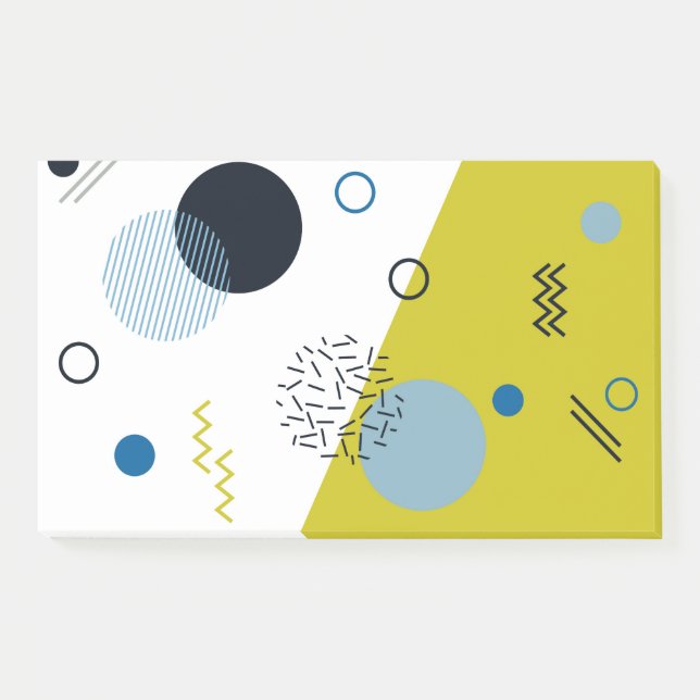 Cool, trendy, modern, Memphis green blue geometric Post-it Notes (Front)