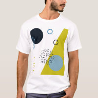 Cool, trendy, modern, Memphis green blue geometric