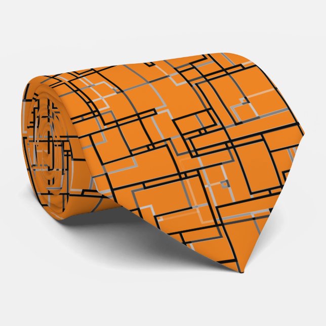 Cool Trendy Modern Pattern Tie (Rolled)