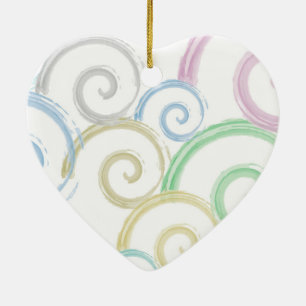 Cool, trendy, modern wave water colour brushes ceramic ornament