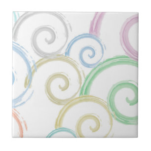 Cool, trendy, modern wave water colour brushes ceramic tile