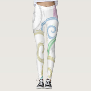 Cool, trendy, modern wave water colour brushes leggings