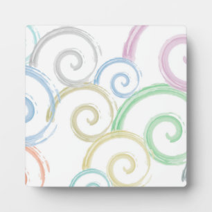 Cool, trendy, modern wave water colour brushes plaque