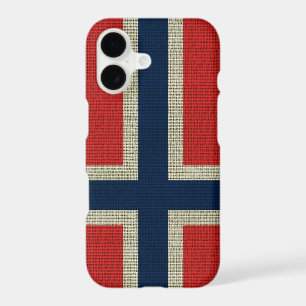Cool trendy Norway flag burlap texture