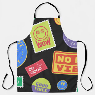 Cool Trendy Patches Design. Abstract background wi Apron