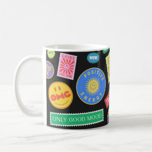 Cool Trendy Patches Design. Abstract background wi Coffee Mug