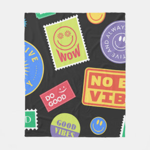 Cool Trendy Patches Design. Abstract background wi Fleece Blanket