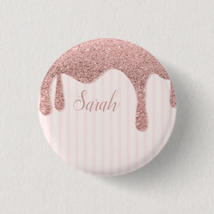 Cool Trendy Pink Glitter 3 Cm Round Badge