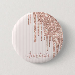 Cool Trendy Pink Glitter 6 Cm Round Badge