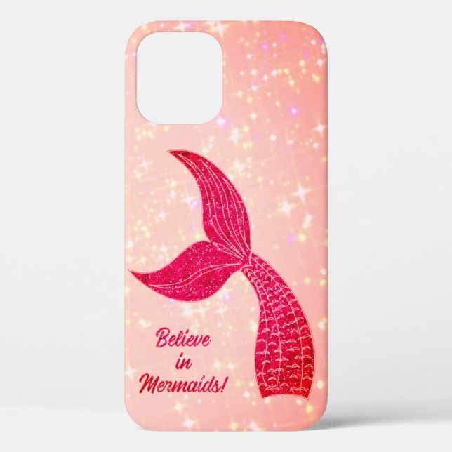 Cool Trendy Pink Mermaid Case-Mate iPhone Case (Back)