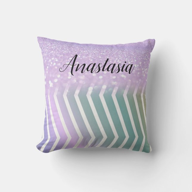 Cool Trendy Purple Glitter  Cushion (Front)