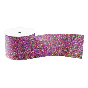 Cool Trendy Purple Glitter  Grosgrain Ribbon