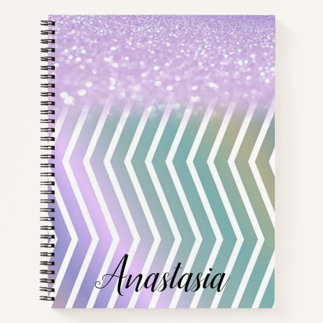 Cool Trendy Purple Glitter  Notebook (Front)