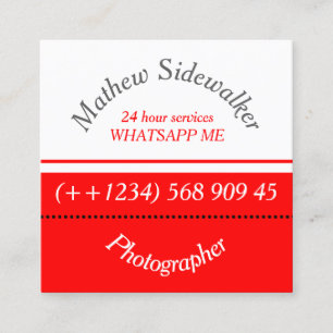 Cool Trendy Red and White Cubic Square Business Card