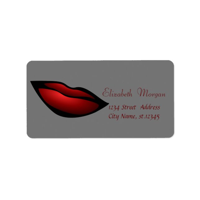 Cool Trendy  Red Lips, Gray Label (Front)
