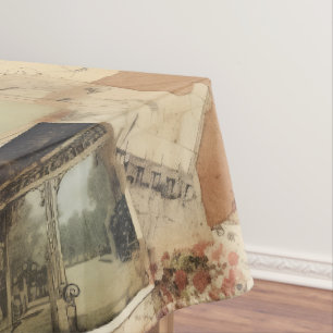 Cool trendy rustic scrapbook style newspaper tablecloth