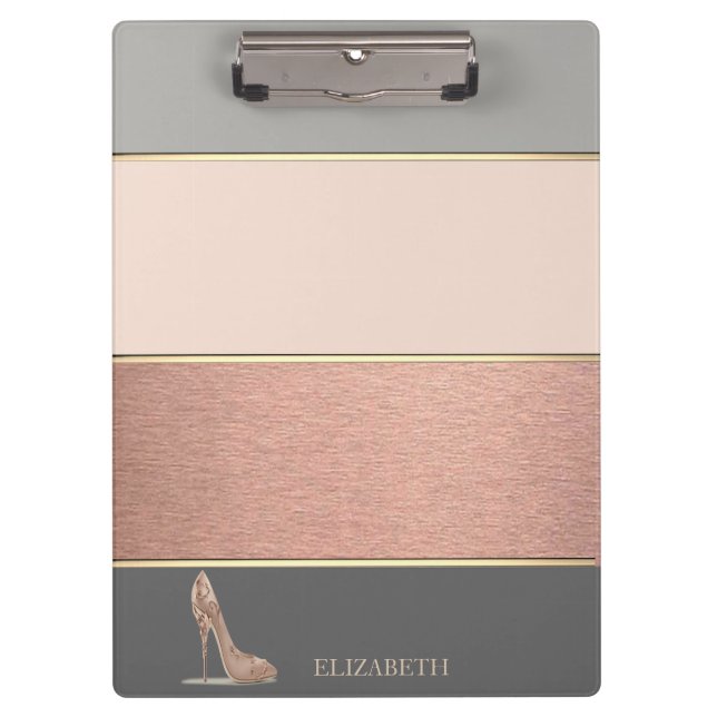 Cool Trendy Striped,High Heel -Personalised Clipboard (Front)