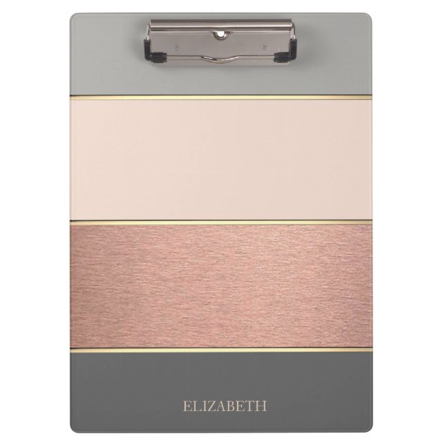 Cool Trendy Striped-Personalised Clipboard (Front)