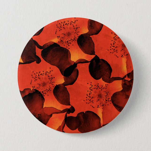 Cool, trendy, unique digital art of flower pattern 7.5 cm round badge (Front)