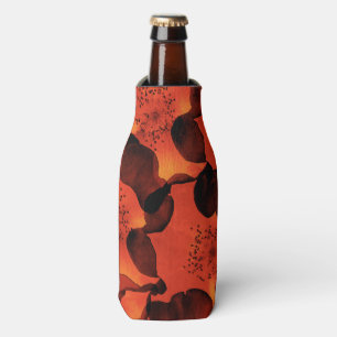 Cool, trendy, unique digital art of flower pattern bottle cooler