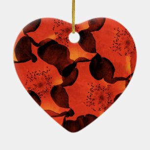 Cool, trendy, unique digital art of flower pattern ceramic ornament