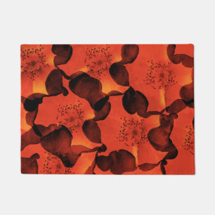 Cool, trendy, unique digital art of flower pattern doormat