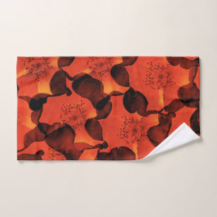 Cool, trendy, unique digital art of flower pattern hand towel