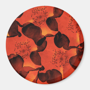Cool, trendy, unique digital art of flower pattern magnet