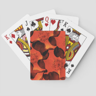 Cool, trendy, unique digital art of flower pattern playing cards