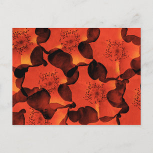 Cool, trendy, unique digital art of flower pattern postcard
