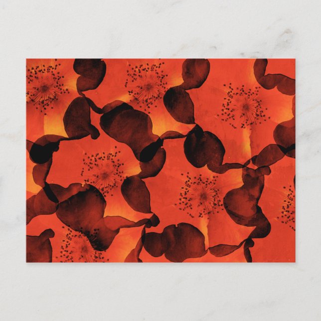 Cool, trendy, unique digital art of flower pattern postcard (Front)