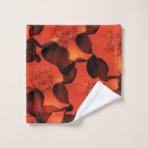 Cool, trendy, unique digital art of flower pattern wash cloth