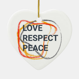 Cool, trendy, urban graphic design of a saying ceramic ornament