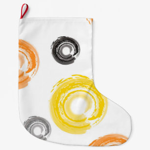 Cool, trendy, urban, modern paint brush art large christmas stocking