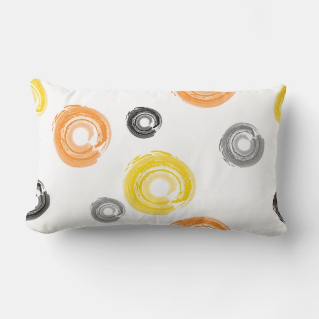 Cool, trendy, urban, modern paint brush art lumbar cushion (Front)