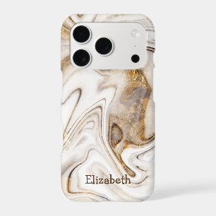 Cool Trendy White Brown Gold Marble Texture