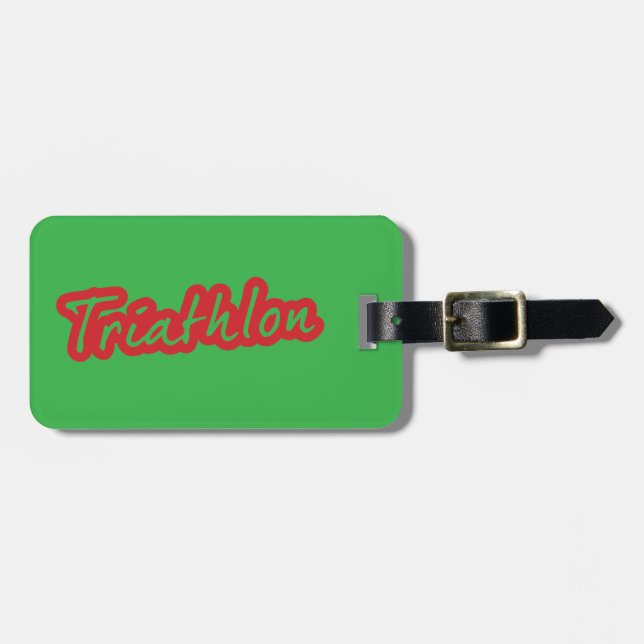 Cool Triathlon design Luggage Tag (Front Horizontal)