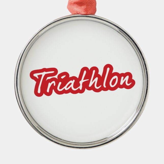 Cool Triathlon design Metal Tree Decoration (Front)