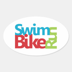 Cool Triathlon design Oval Sticker
