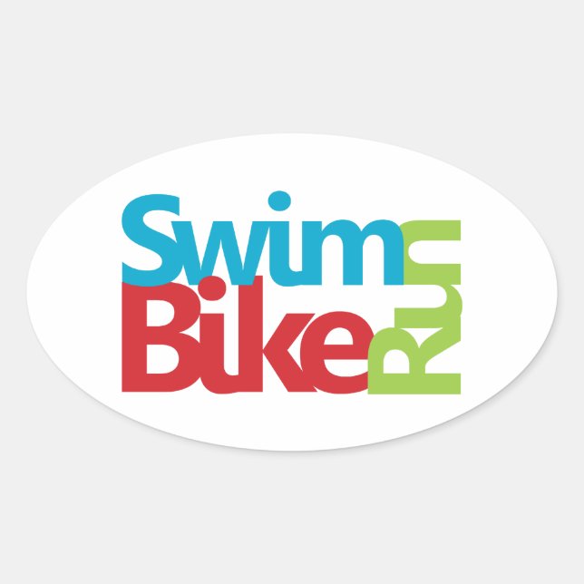 Cool Triathlon design Oval Sticker (Front)