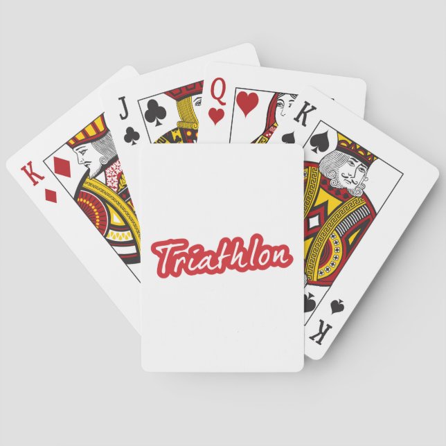 Cool Triathlon design Playing Cards (Back)